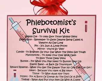 Phlebotomist’s Survival Kit ~ Fun Novelty Gift & Card | Birthday Present | Greeting Cards |  Phlebotomist Gift | Personalised Keepsake