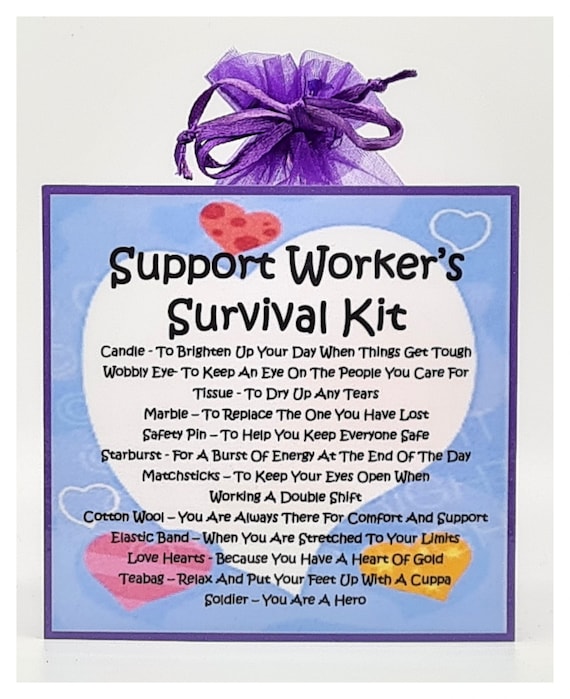 Support Worker's Survival Kit Fun Novelty Gift and Etsy UK