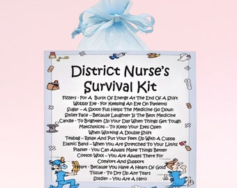 Kit de survie pour infirmière de district ~ Alternative amusante au cadeau et à la carte | Cadeau d'anniversaire | Cartes de voeux | Cadeau personnalisé unique pour infirmière