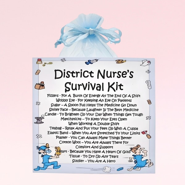 District Nurse Survival Kit ~ Fun Novelty Gift & Card Alternative | Birthday Present | Greeting Cards | Unique Personalised Nurse Gift