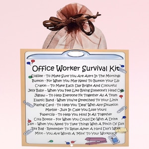 Kit de survie pour employé de bureau ~ Alternative amusante aux cadeaux et aux cartes | Cadeau d'anniversaire | Cartes de voeux | Cadeau de bureau personnalisé unique