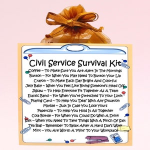 Trousse de survie de la fonction publique ~ Cadeau et carte fantaisie | Cadeau d'anniversaire | Cartes de voeux | Cadeau personnalisé | Souvenir | Fonctionnaire