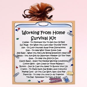 Working From Home Survival Kit ~ Fun Novelty Gift & Card Alternative | Birthday Present | Greeting Cards | Unique Personalised Gift