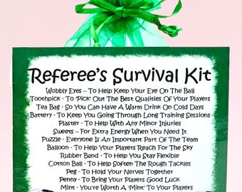 Referee's Survival Kit ~ Fun Novelty Gift & Card | Birthday Present | Greeting Cards | Personalised Gift for a Referee | Keepsake
