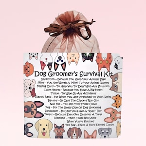 Kit de survie pour toiletteur pour chien ~ Cadeau et carte fantaisie | Cadeau d'anniversaire | Cartes de voeux | Cadeau pour toiletteur de chien | Souvenir personnalisé