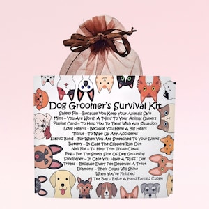 Dog Groomer's Survival Kit ~ Fun Novelty Gift & Card | Birthday Present | Greeting Cards | Dog Groomer Gift | Personalised Keepsake