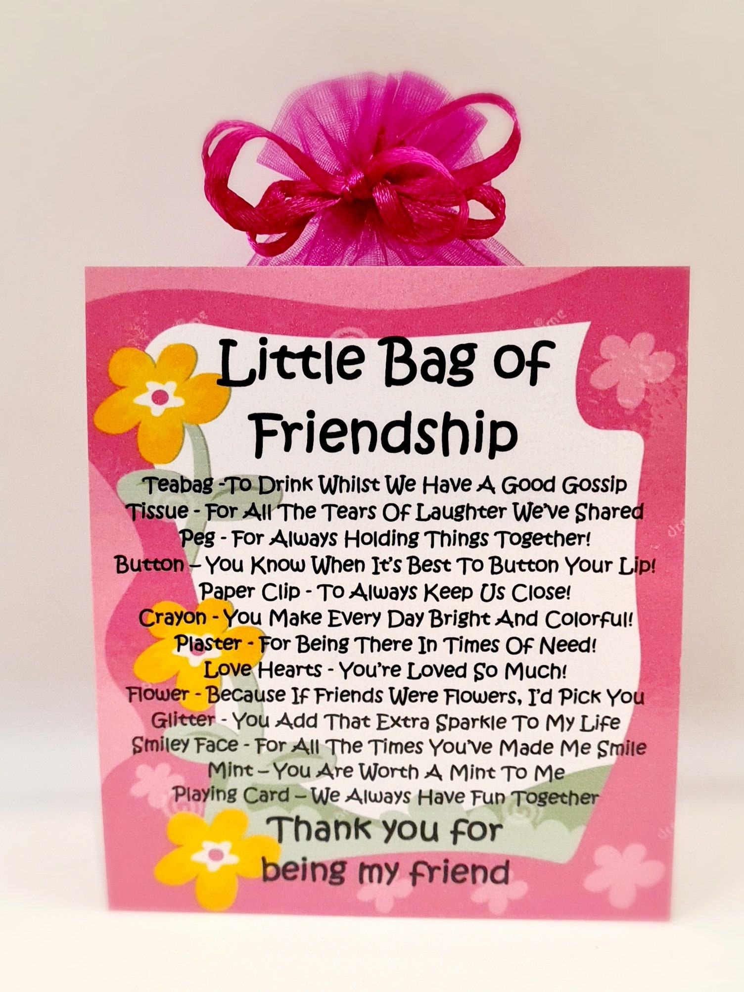 Little Bag of Friendship Unique Fun Novelty Gift & Greetings Etsy