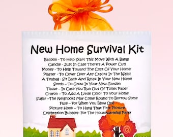 New Home Survival Kit ~ Fun Novelty Gift | Good Luck | Personalised Keepsake | New Home Gift | Housewarming | Unique Gift for A New Home