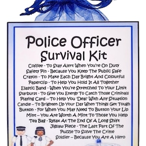 Police Officer Survival Kit ~ Fun Novelty Gift & Card Alternative | Birthday Present | Greeting Cards | Unique Personalised Police Gift
