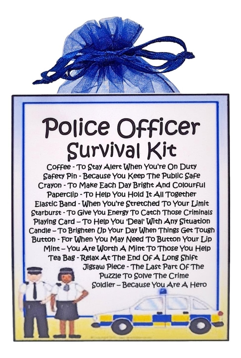 Police Officer Survival Kit ~ Fun Novelty Gift & Card Alternative | Birthday Present | Greeting Cards | Unique Personalised Police Gift