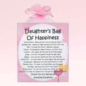 Kit di sopravvivenza per figlia (borsa della felicità) ~ Divertente regalo originale e alternativa a biglietti d'auguri / regalo di compleanno / biglietti d'auguri / ricordo personalizzato