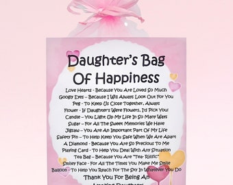 Daughter's Survival Kit (Bag of Happiness) ~ Fun Novelty Gift & Card Alternative | Birthday Present | Greeting Cards | Personalised Keepsake