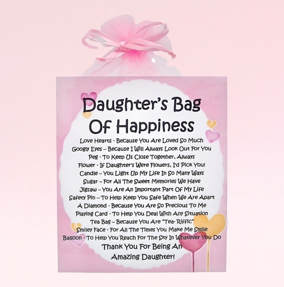 Daughter's Survival Kit (Bag of Happiness) ~ Fun Novelty Gift & Card Alternative | Birthday Present | Greeting Cards | Personalised Keepsake