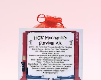 HGV Mechanic's Survival Kit ~ Fun Novelty Gift & Card Alternative | Birthday Present | Greeting Cards | Personalised Keepsake Gift