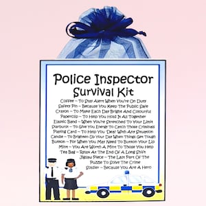 Kit de survie d'inspecteur de police ~ Cadeau et carte fantaisie | Cadeau d'anniversaire | Cartes de voeux | Cadeau personnalisé | Souvenir