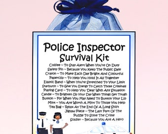 Kit de Supervivencia para Inspector de Policía ~ Regalo y Tarjeta Divertidos y Novedosos / Regalo de Cumpleaños / Tarjetas de Felicitación / Regalo Personalizado / Recuerdo