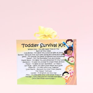 Kleinkind-Survival-Kit ~ Einzigartiges Neuheit Geschenk & Grußkarte | Lustiges Geschenk für Eltern | Personalisierte Andenken | Geschenk für eine Lehrerin