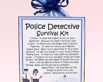 Police Detective Survival Kit ~ Fun Novelty Gift & Card | Birthday Present | Greeting Cards | Police Officer Gift | Personalised Keepsake
