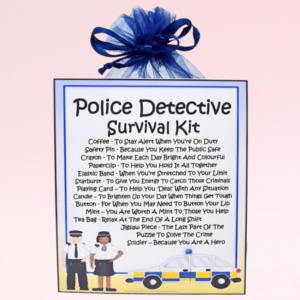 Police Detective Survival Kit ~ Fun Novelty Gift & Card | Birthday Present | Greeting Cards | Personalised Police Officer Gift | Keepsake