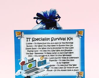 IT Specialist Survival Kit ~ Fun Novelty Gift & Card Alternative | Birthday Present | Greeting Cards |  Personalised Gift | Keepsake