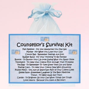 Kit de supervivencia para consejeros ~ Regalo novedoso y alternativa a las tarjetas / Regalo de cumpleaños / Tarjetas de felicitación / Agradecimiento / Regalo personalizado para consejeros