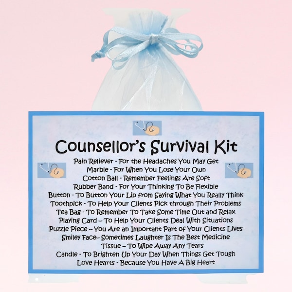 Counsellor’s Survival Kit ~ Novelty Gift & Card Alternative | Birthday Present | Greeting Cards | Unique Personalised Counsellor Gift