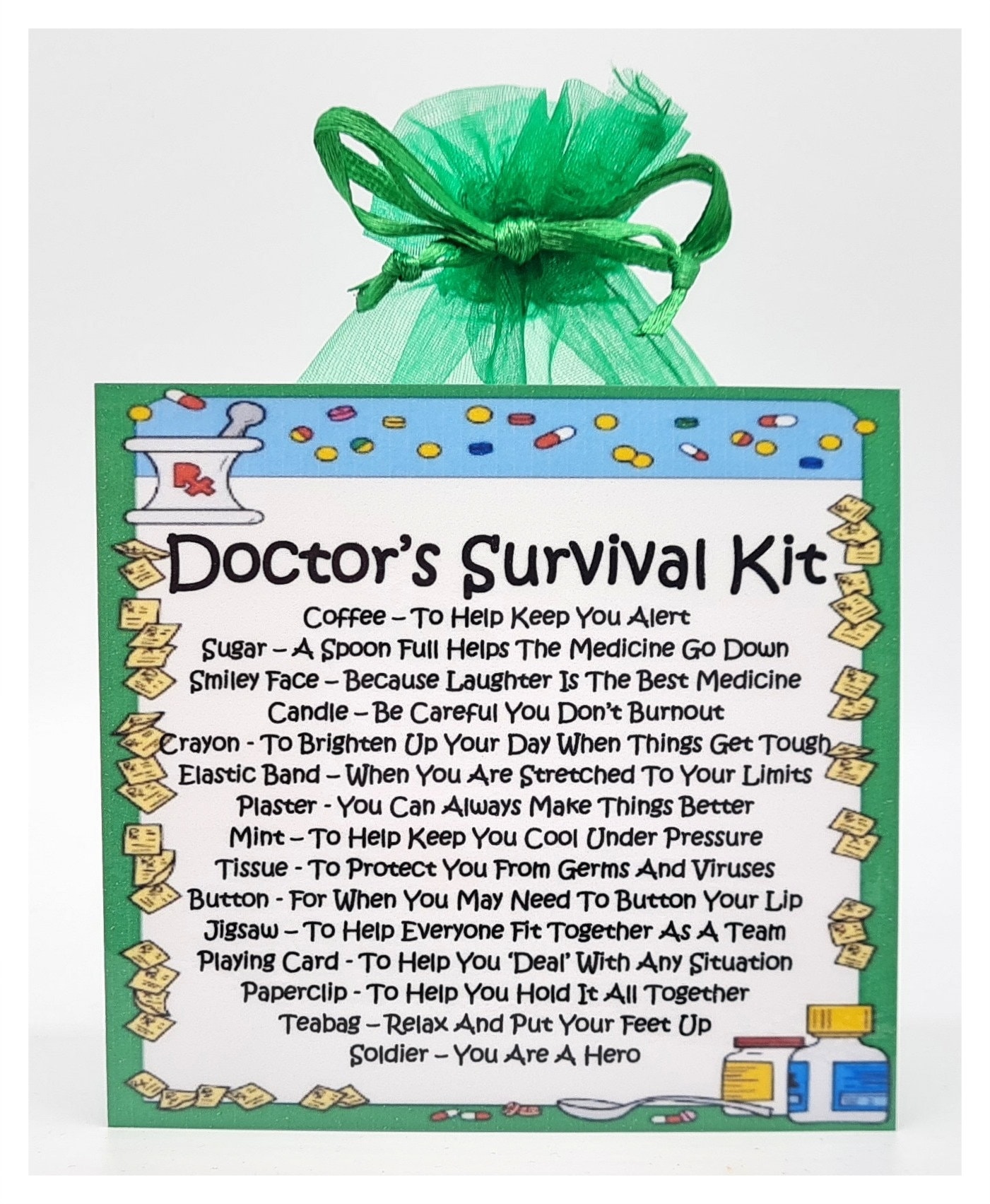 Doctor's Survival Kit Fun Novelty Gift & Card/ Keepsake Etsy