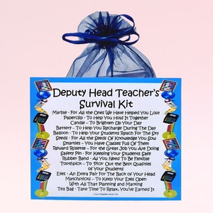 Trousse de survie du directeur adjoint ~ Cadeau et carte fantaisie amusantes | Cadeau d'anniversaire | Cartes de voeux | Cadeau personnalisé unique pour un enseignant