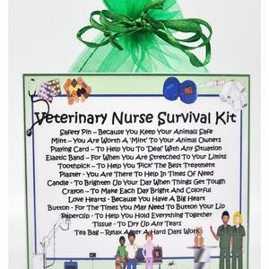 Veterinary Nurse Survival Kit Fun Novelty Gift & Card Birthday Present ...