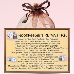 Bookkeeper's Survival Kit ~ Fun Novelty Gift & Card | Birthday Present | Greeting Cards | Gift for a Bookkeeper | Personalised Keepsake Gift