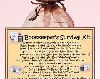 Bookkeeper's Survival Kit ~ Fun Novelty Gift & Card | Birthday Present | Greeting Cards | Gift for a Bookkeeper | Personalised Gift