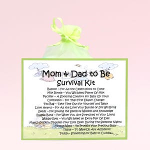 Kit de survie pour futur papa et maman ~ Cadeau fantaisie amusant et carte de voeux | Félicitations | Futurs parents | Nouveau souvenir de bébé | Cadeau baby shower