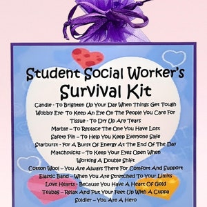 Student Social Worker's Survival Kit ~ Fun Novelty Gift & Card | Birthday Present | Greeting Cards | Personalised Gift for a Social Worker