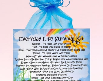 Everyday Life Survival Kit ~ Fun Thoughtful Caring Sentimental Gift | Keepsake | Greeting Cards | Send Hugs | Personalised Cheer Up Gift