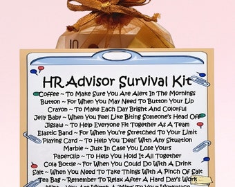 HR Advisor's Survival Kit ~ Fun Novelty Gift & Card Alternative | Birthday Present | Greeting Cards | Unique Personalised Office Gift