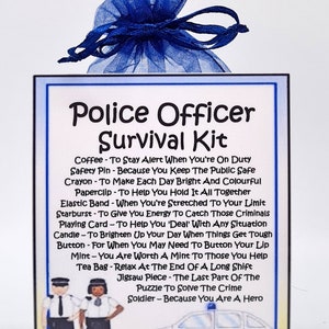 Police Officer Survival Kit ~ Fun Novelty Gift & Card Alternative | Birthday Present | Greeting Cards | Unique Personalised Police Gift