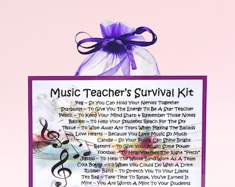 Music Teacher's Survival Kit ~ Fun Novelty Gift & Card Alternative | Birthday Present | Greeting Cards | Personalised Gift | Keepsake