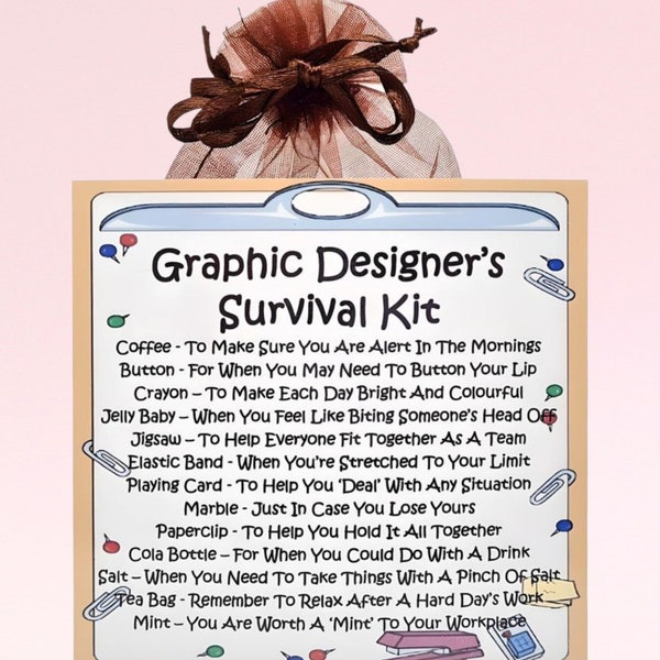 Graphic Designer's Survival Kit ~ Fun Novelty Gift & Card Alternative | Birthday Present | Greeting Cards | Unique Personalised Keepsake