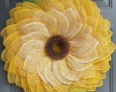 Sunflower Wreath for Front Door, Sunflower Wreath, Summer Wreath, Spring Wreath
