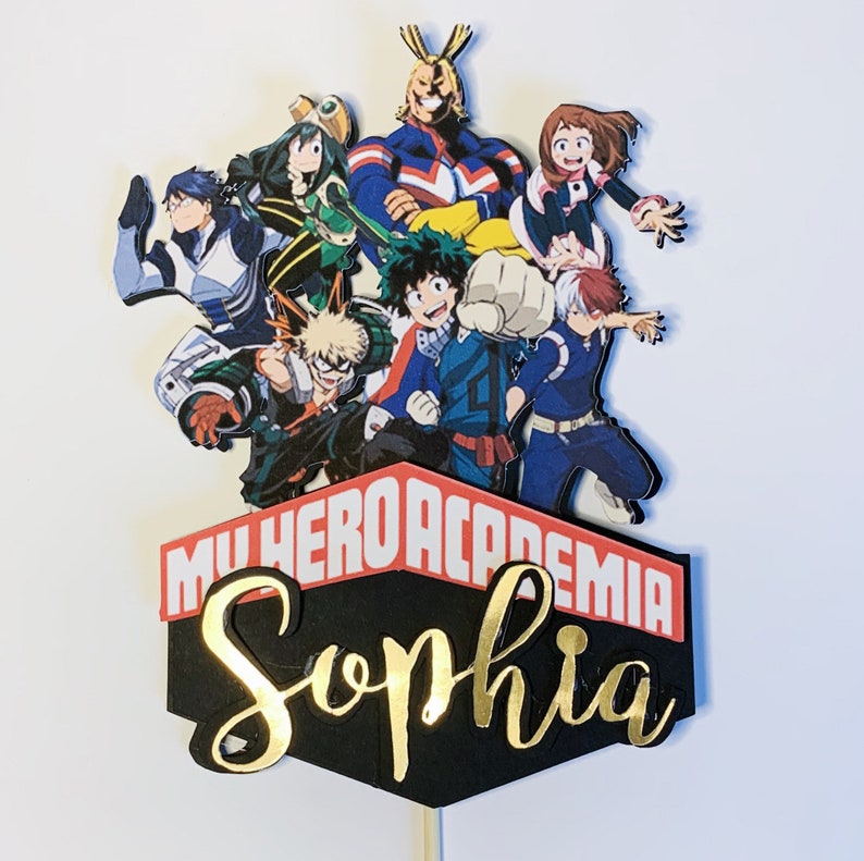 My Hero Academia themed cake topper // birthday decoration