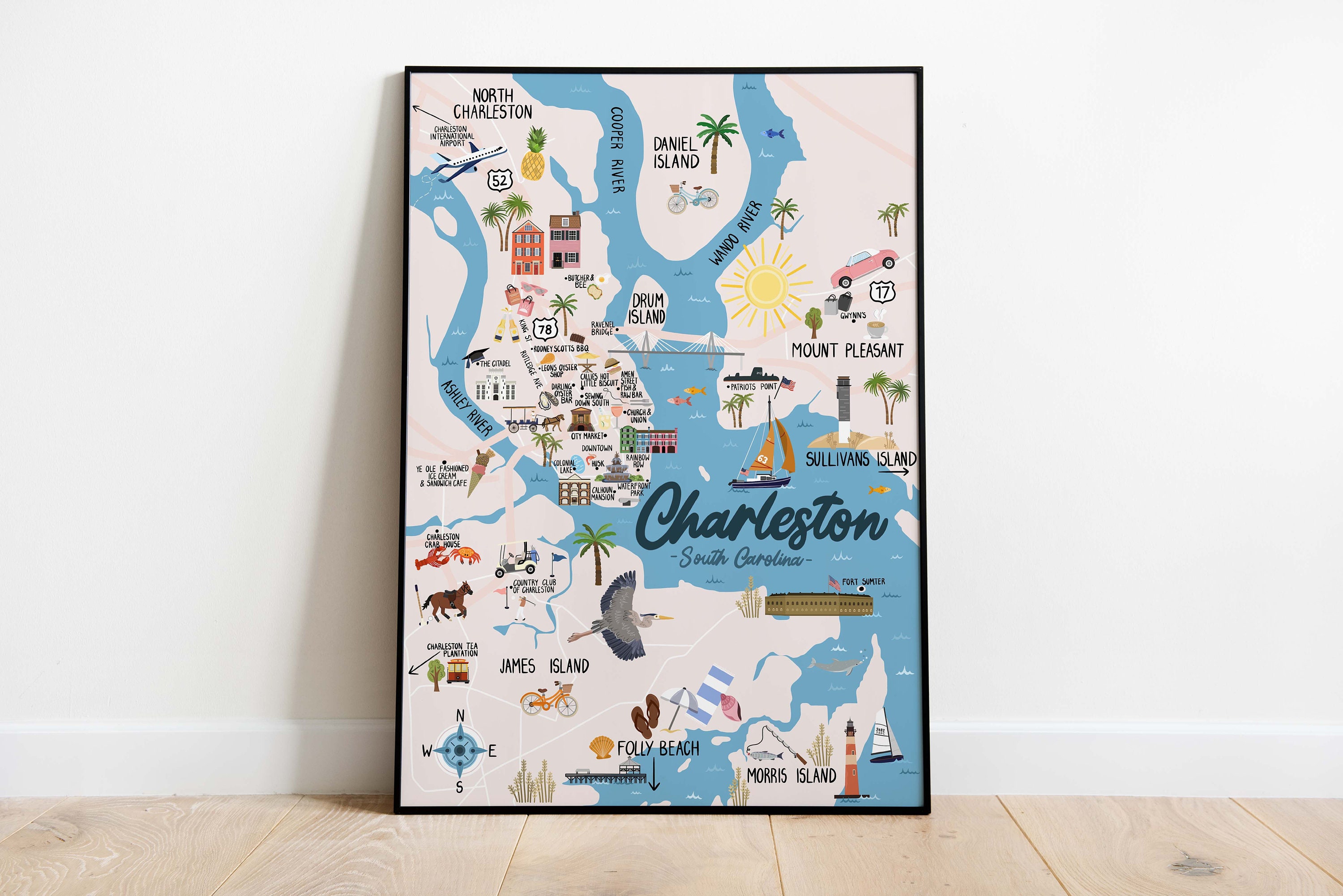 Charleston - Map and Travel Guide - Etsy