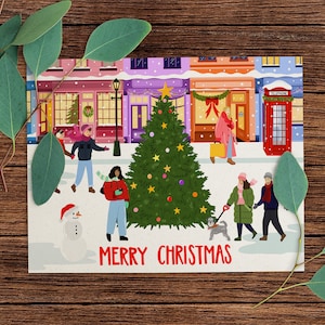 Kerstdorp kerstkaart