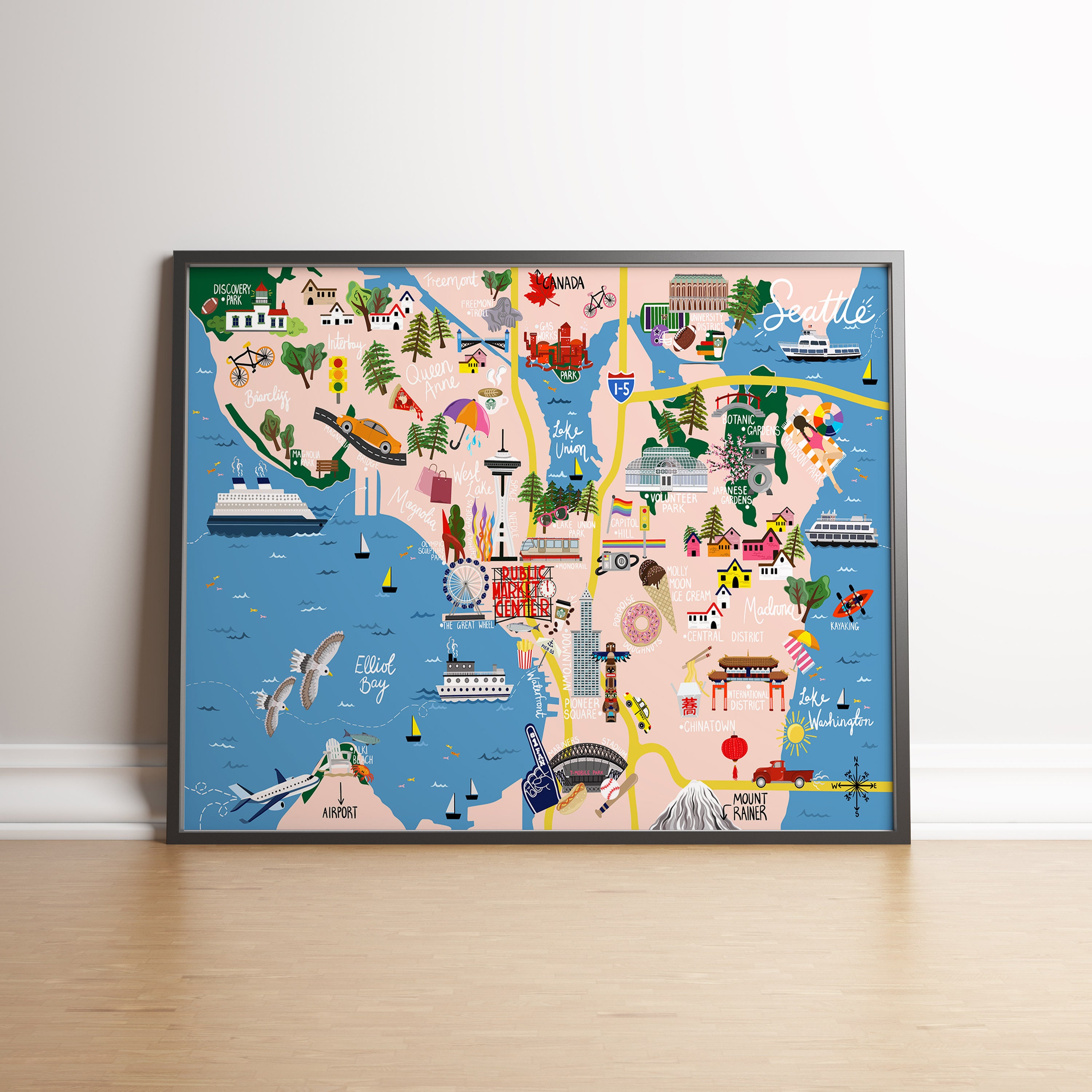 シアトル - 地図と旅行ガイド - Etsy 日本