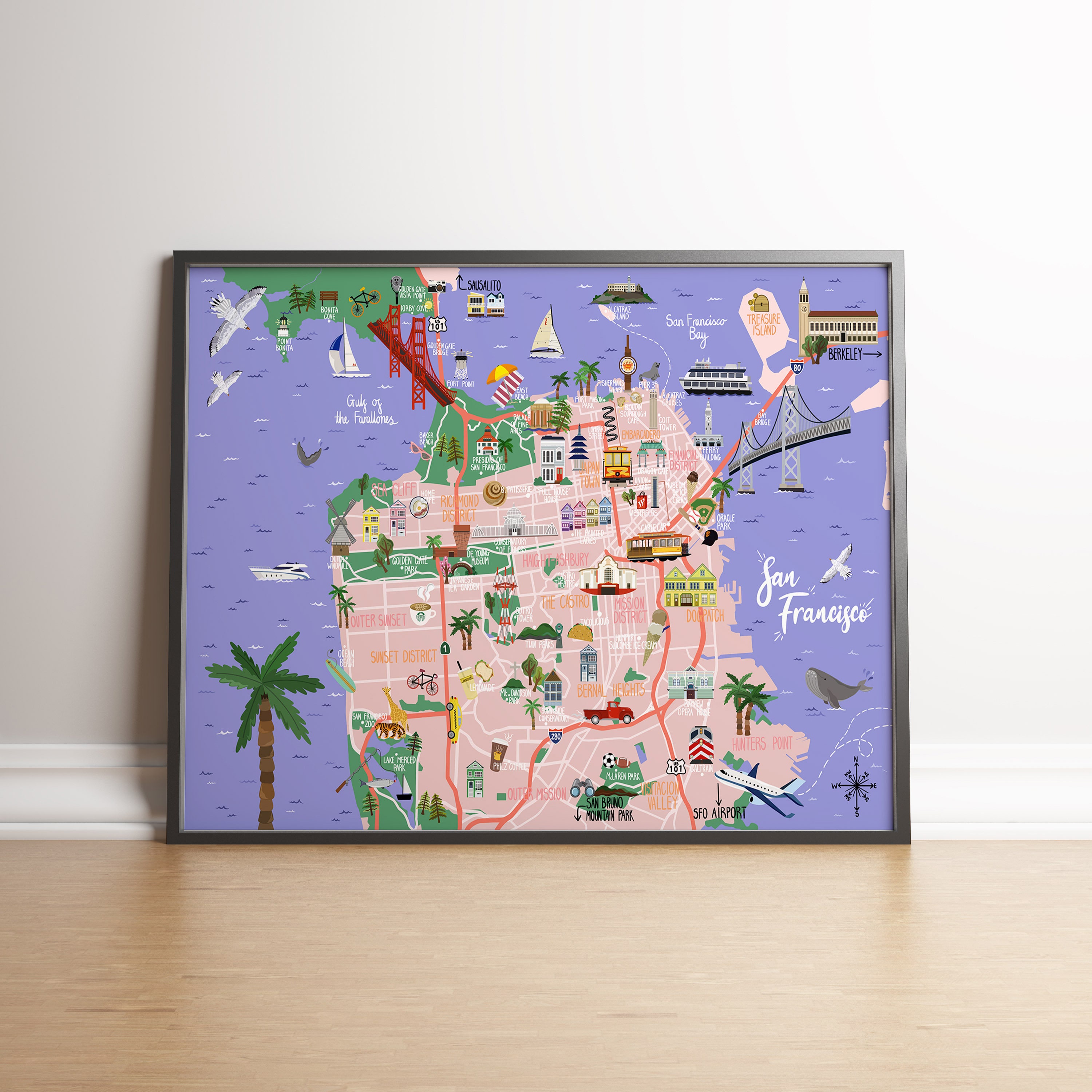 サンフランシスコ - 地図と旅行ガイド - Etsy 日本