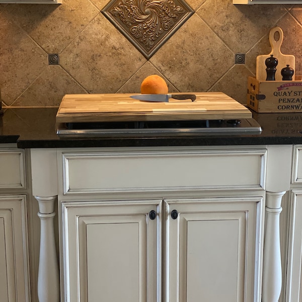 Butcher Block Stove Cover Etsy