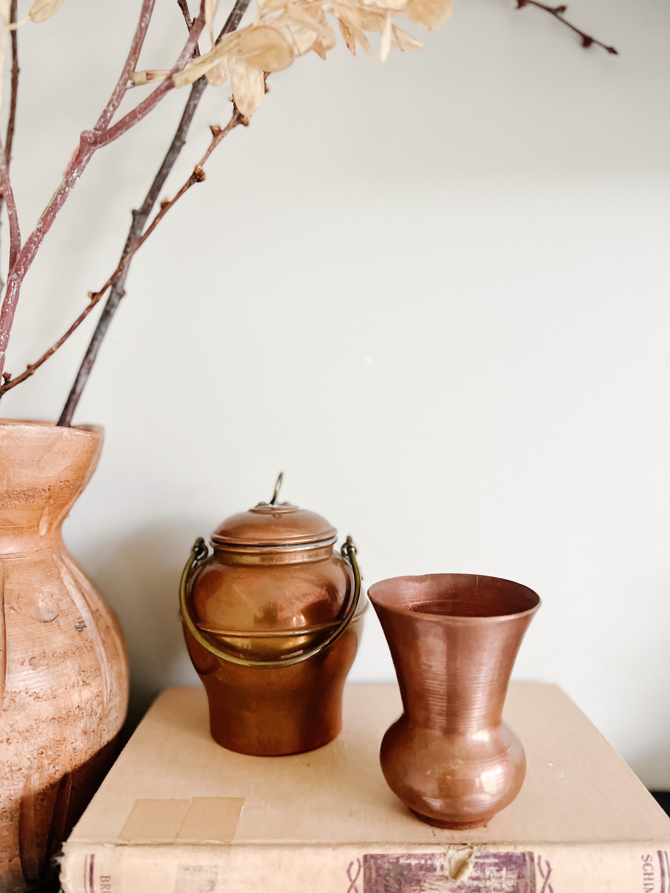 Vintage Copper Pot/vase Set 2 Copper Bucket Planters Etsy