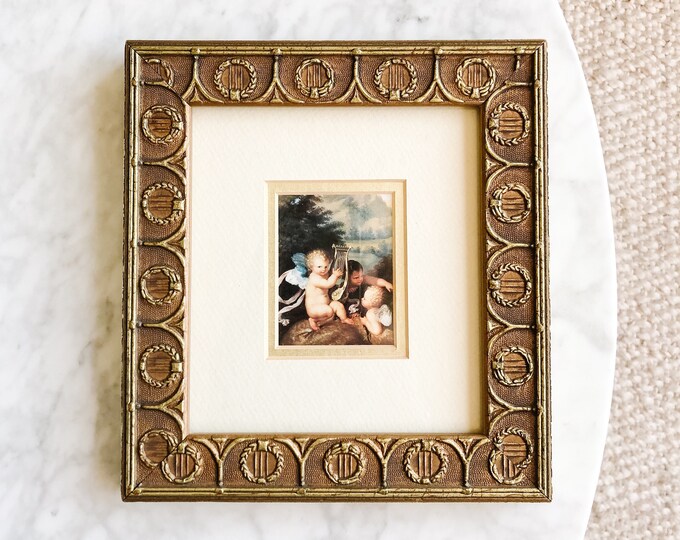 Robert Grace Hollister CA, 3 Cherubs Playing the Harp, Cherub Art Work