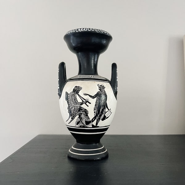 Replica Art Vase No. 210 about 450 Athens-Museu Hand Made in Greece by D. Vasilikades, Greek Pottery, Amazons ARMING HYDRIA by Hypsis, museu