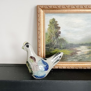 Vintage Tonala Mexico Bird, Painted Clay Ceramic Bird, Mexican Pottery Tonala Bird, Southwestern Decor, Mexican Folk Art, Tonala Bird