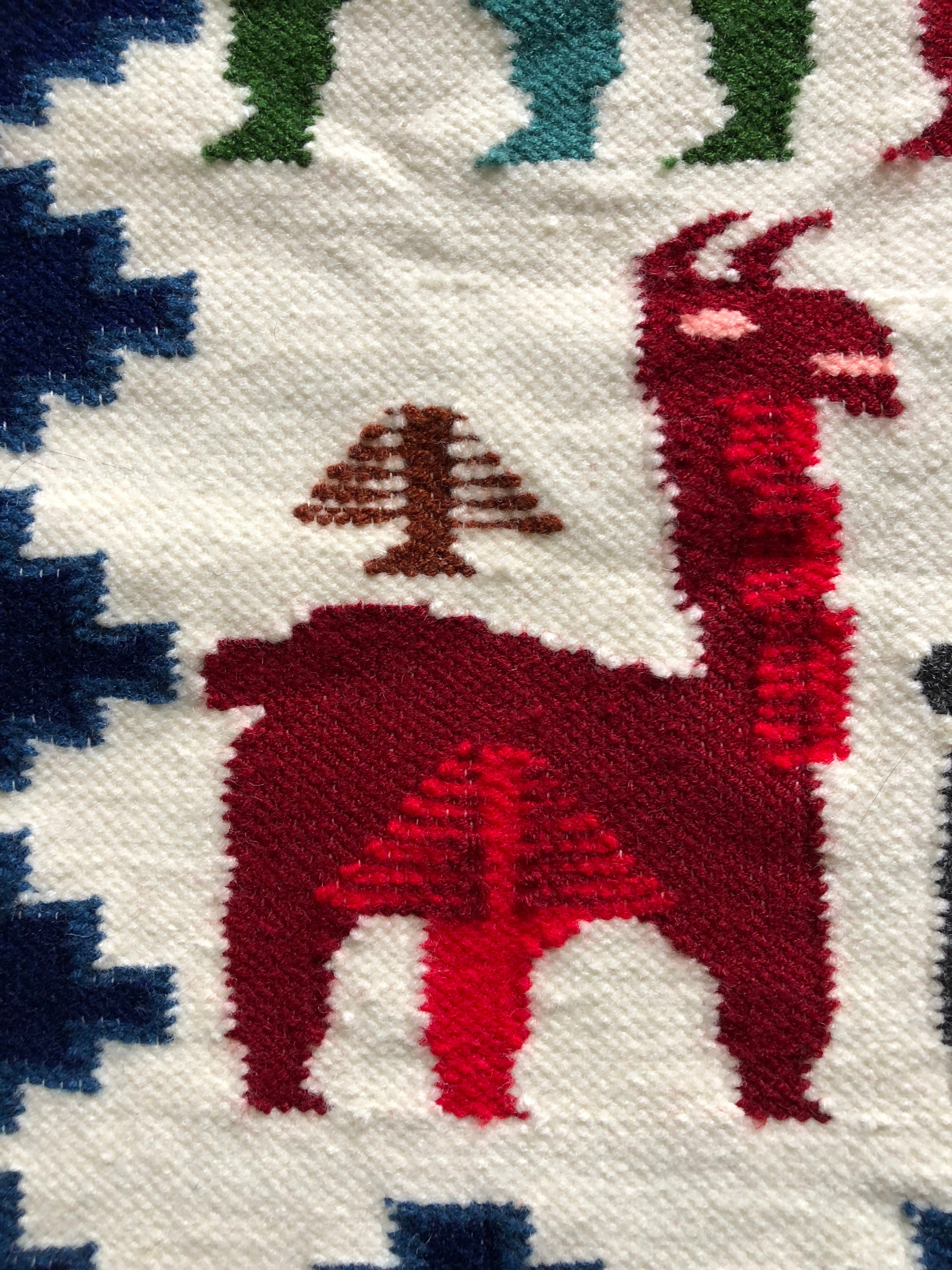 Vintage Peruvian Handwoven Rug Llama Motif Ethnic Folk Rug Etsy